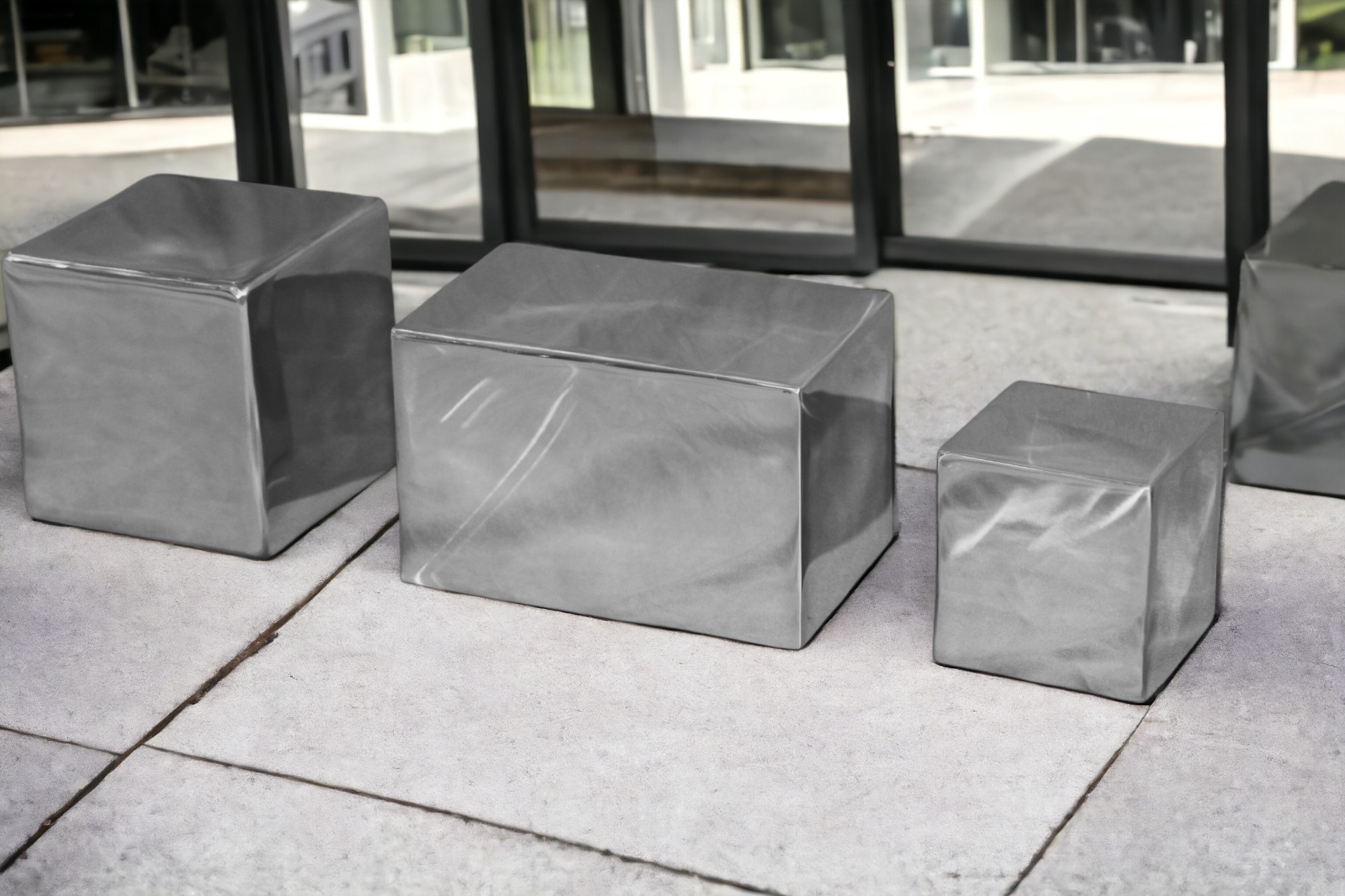 Stainless Steel Cube Coffee Table - Image 3